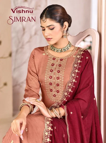 Simran By Vishnu Rangoli Crush Dress Material Wholesale Price In Surat
